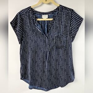 Liz Claiborne Navy and White Blouse